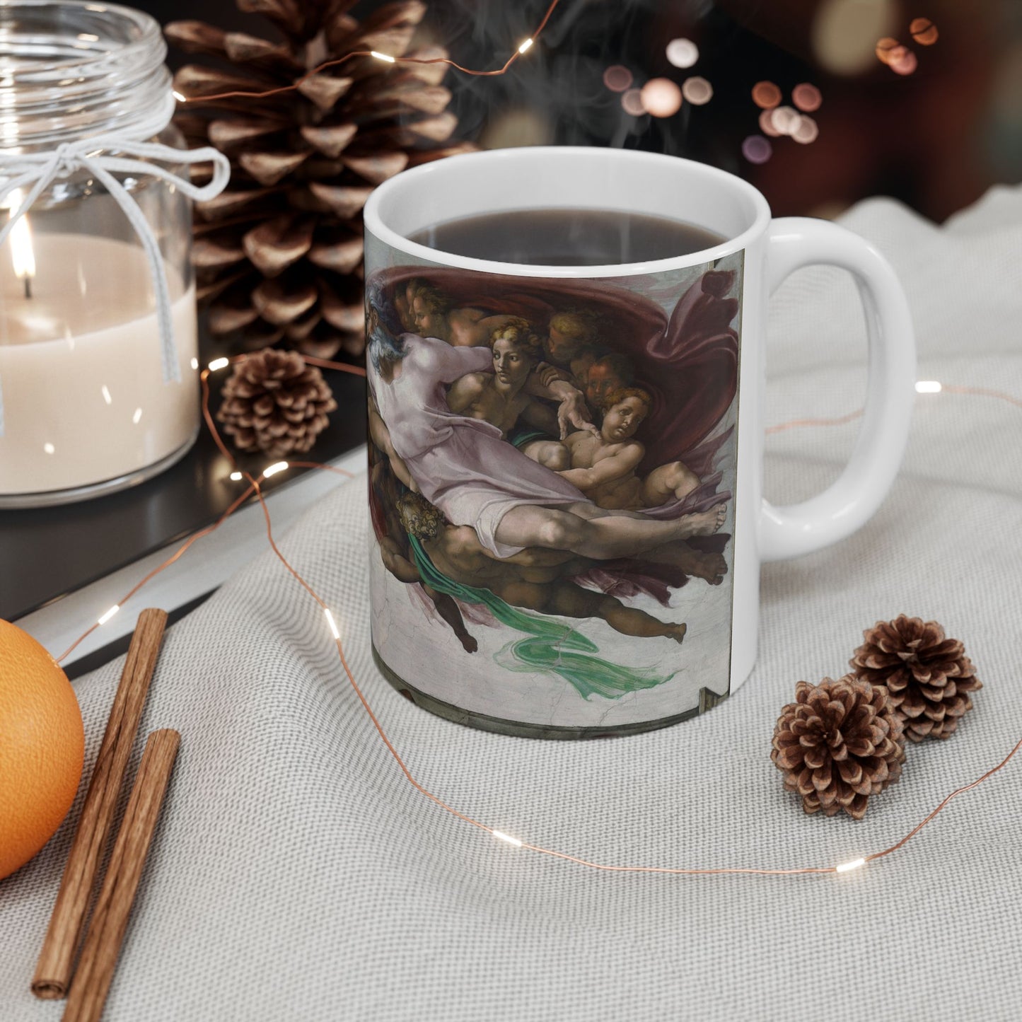 Creation Of Adam Ceramic Coffee Mug 11oz Michelangelo Renaissance Art Mug