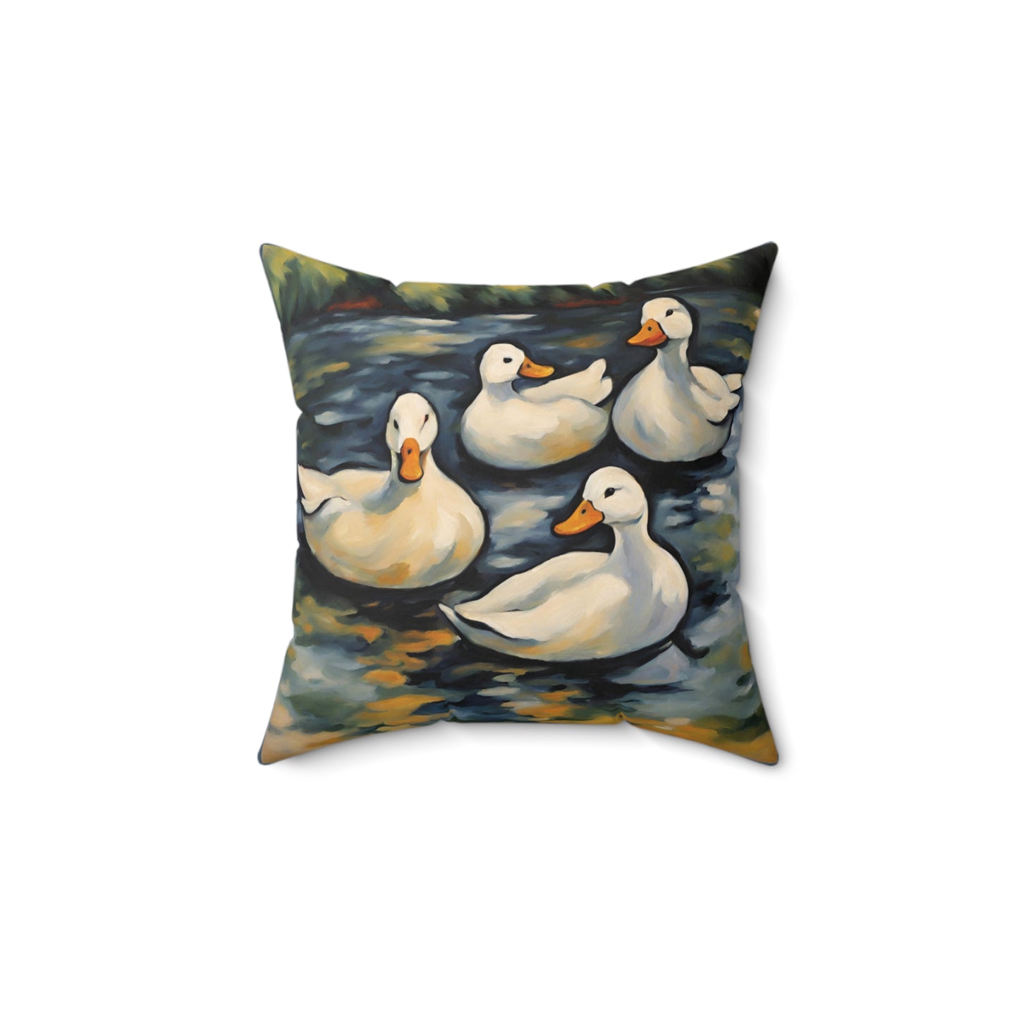 Ducks Art Faux Suede Square Throw Pillow for Couch Sofa Bed