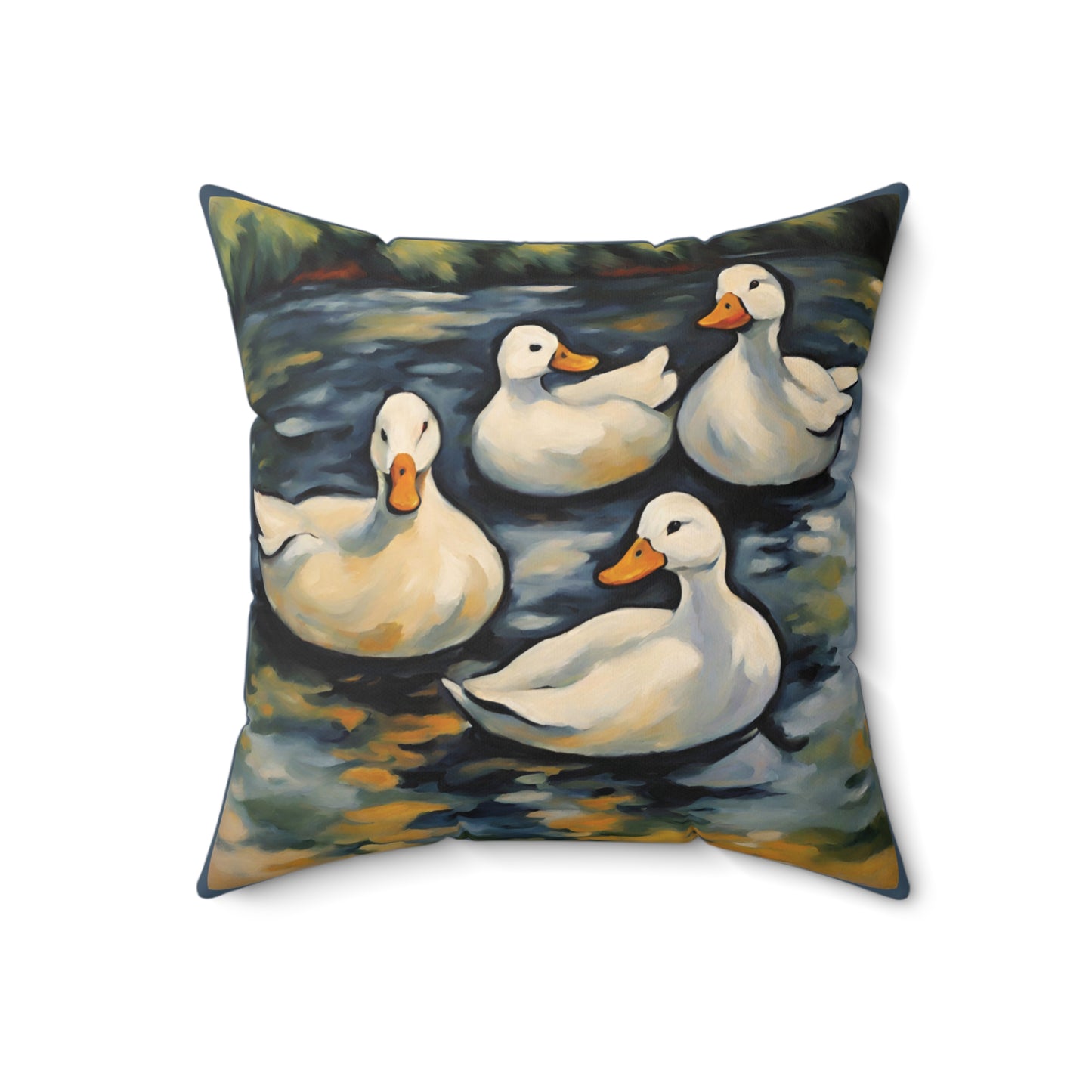 Ducks Art Faux Suede Square Throw Pillow for Couch Sofa Bed
