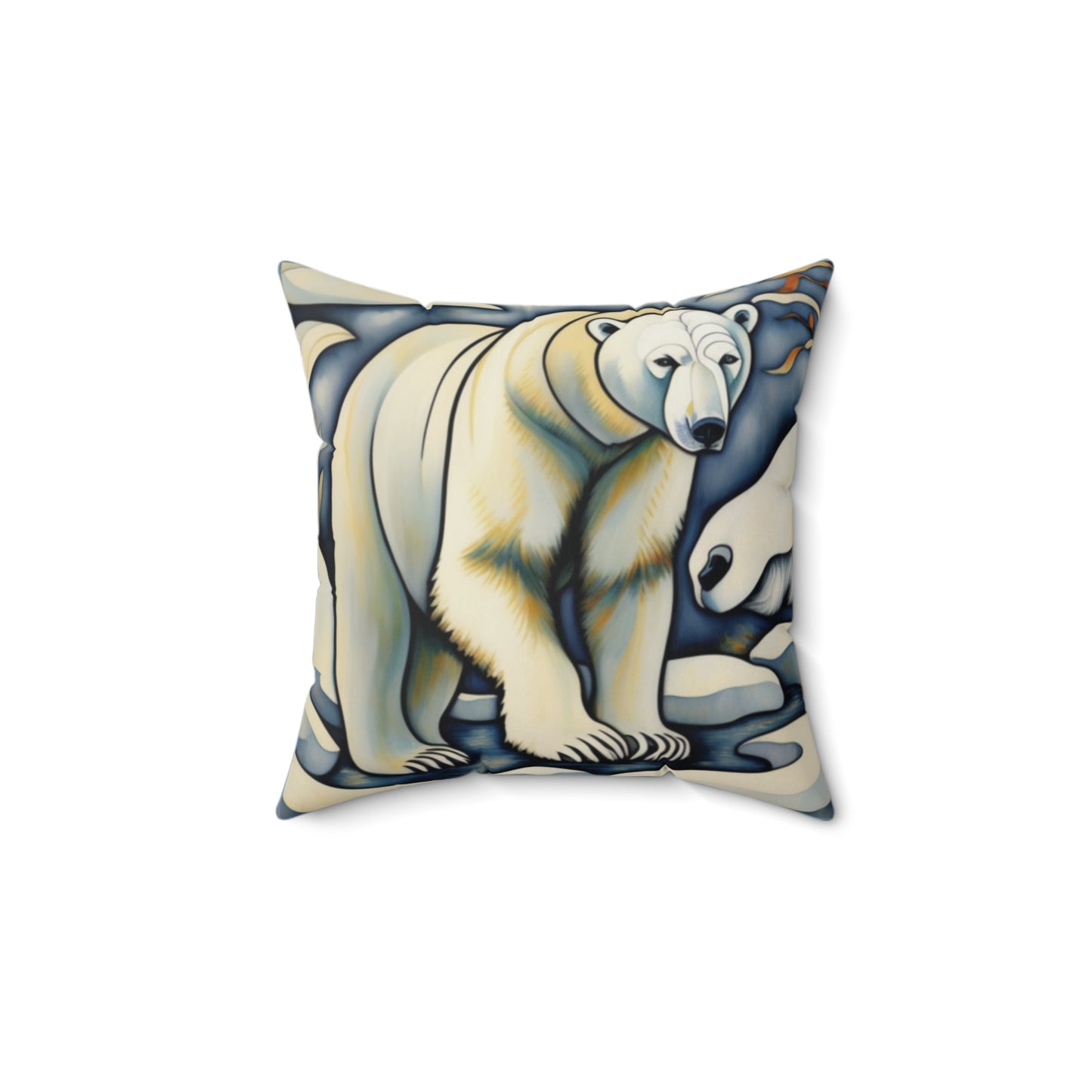 Polar Art Faux Suede Square Throw Pillow for Couch Sofa Bed