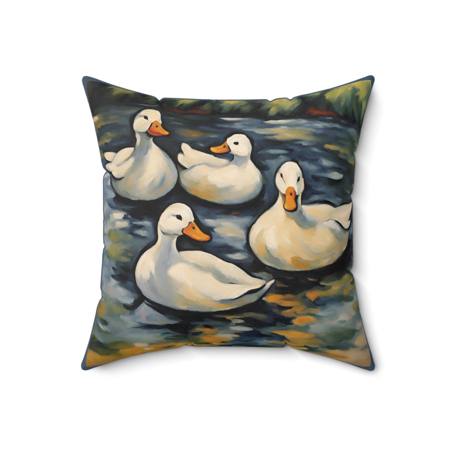 Ducks Art Faux Suede Square Throw Pillow for Couch Sofa Bed