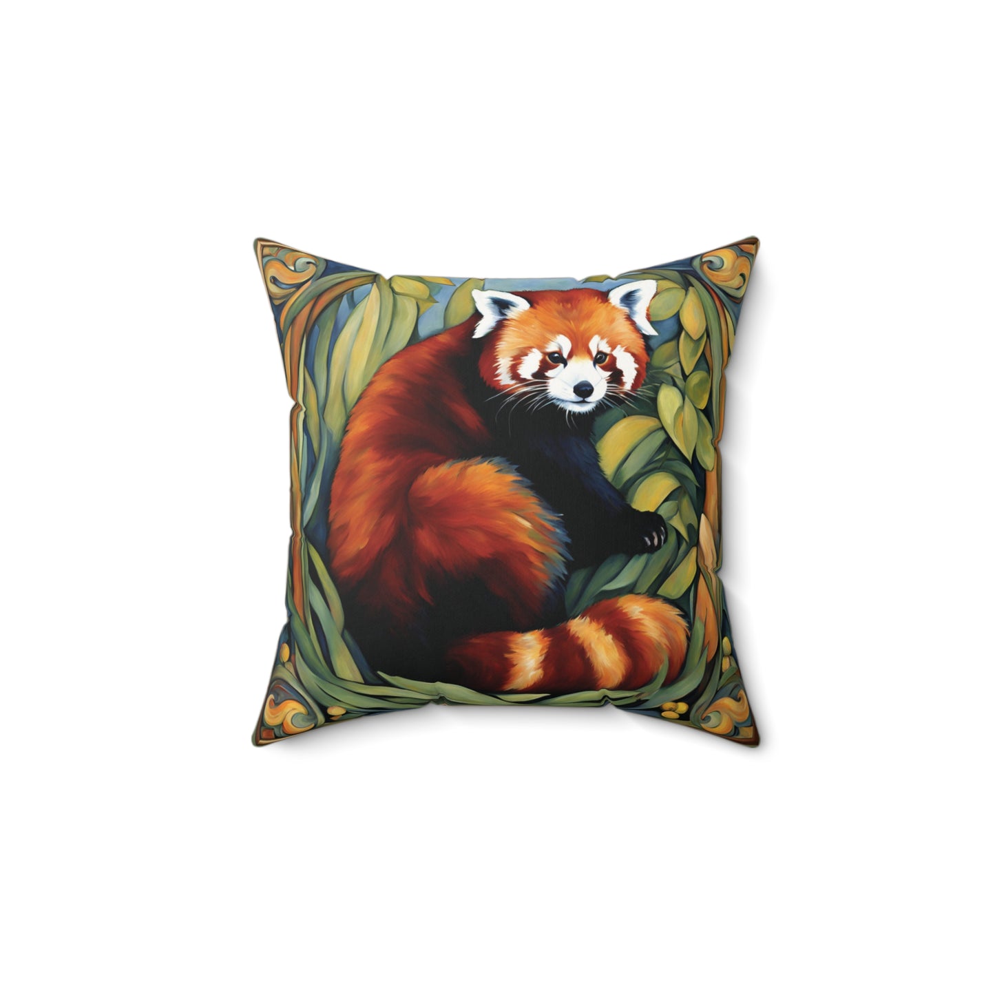 Red Panda Art Faux Suede Square Throw Pillow for Couch Sofa Bed