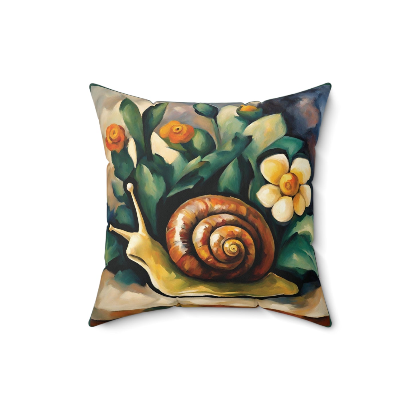 Snail Art Faux Suede Square Throw Pillow for Couch Sofa Bed