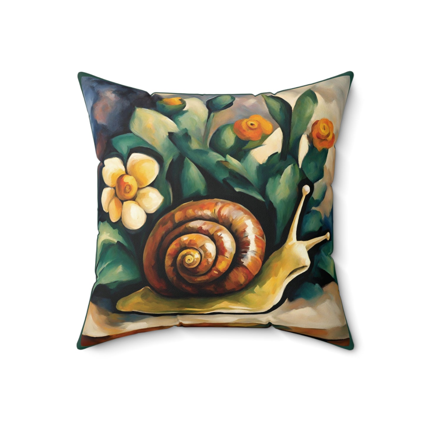 Snail Art Faux Suede Square Throw Pillow for Couch Sofa Bed