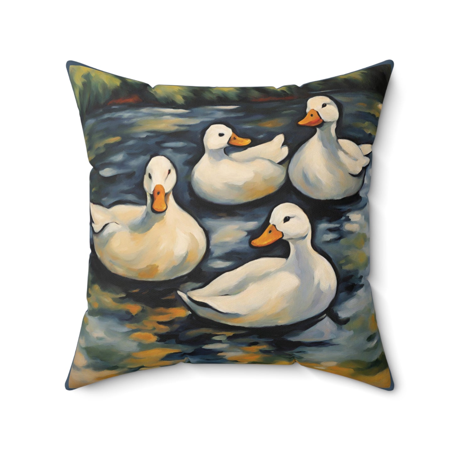 Ducks Art Faux Suede Square Throw Pillow for Couch Sofa Bed