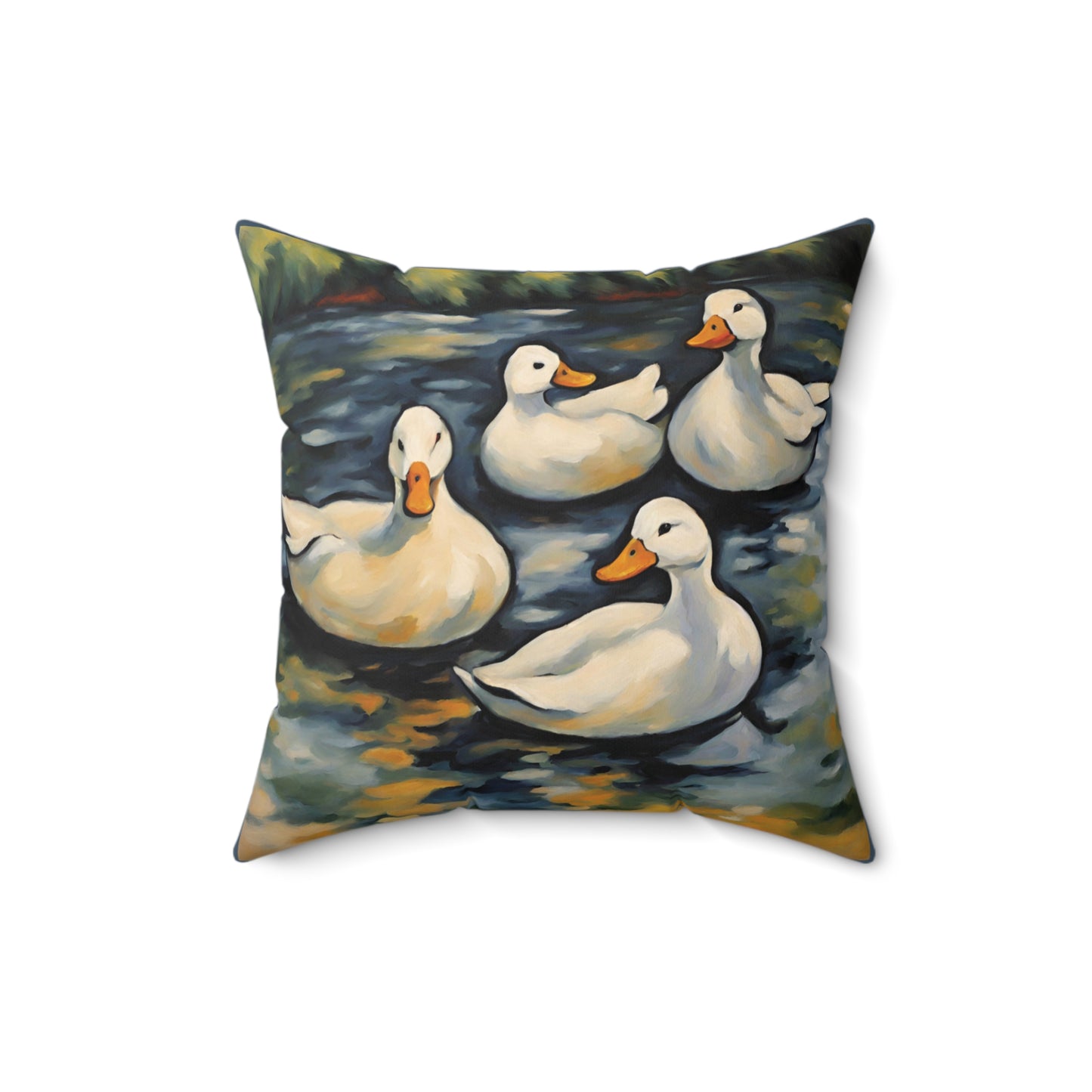 Ducks Art Faux Suede Square Throw Pillow for Couch Sofa Bed