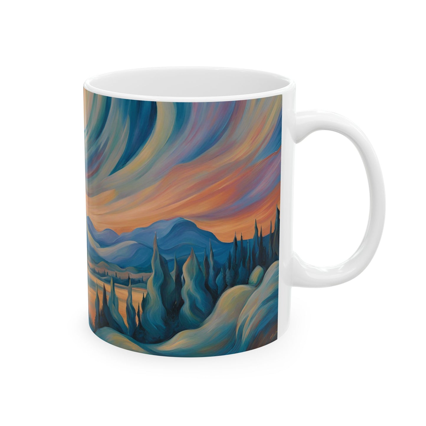 Northern Lights Coffee Mug 11oz Aurora Borealis Art Cup Mug 11oz