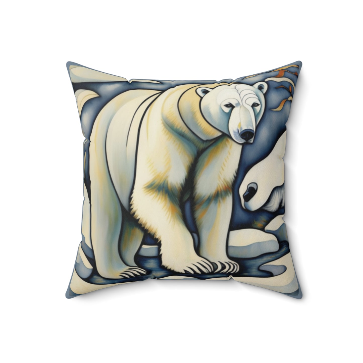 Polar Art Faux Suede Square Throw Pillow for Couch Sofa Bed