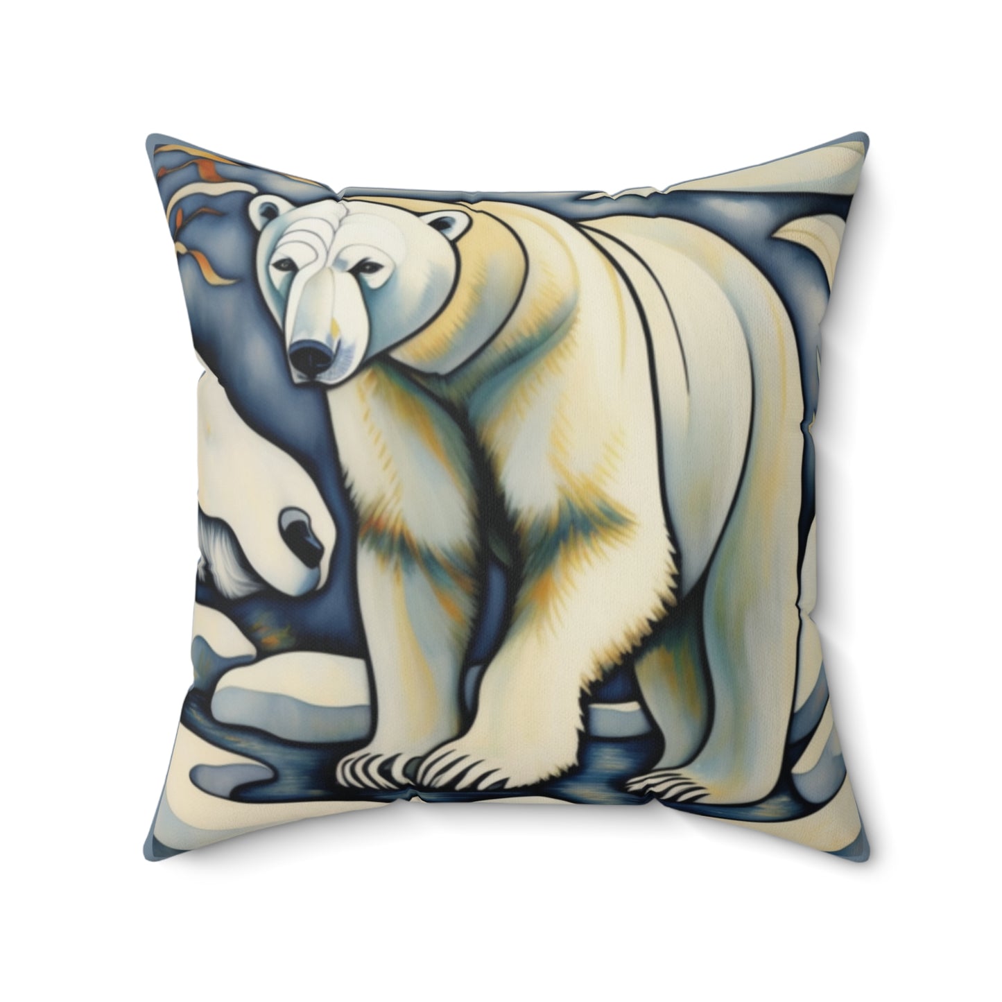 Polar Art Faux Suede Square Throw Pillow for Couch Sofa Bed
