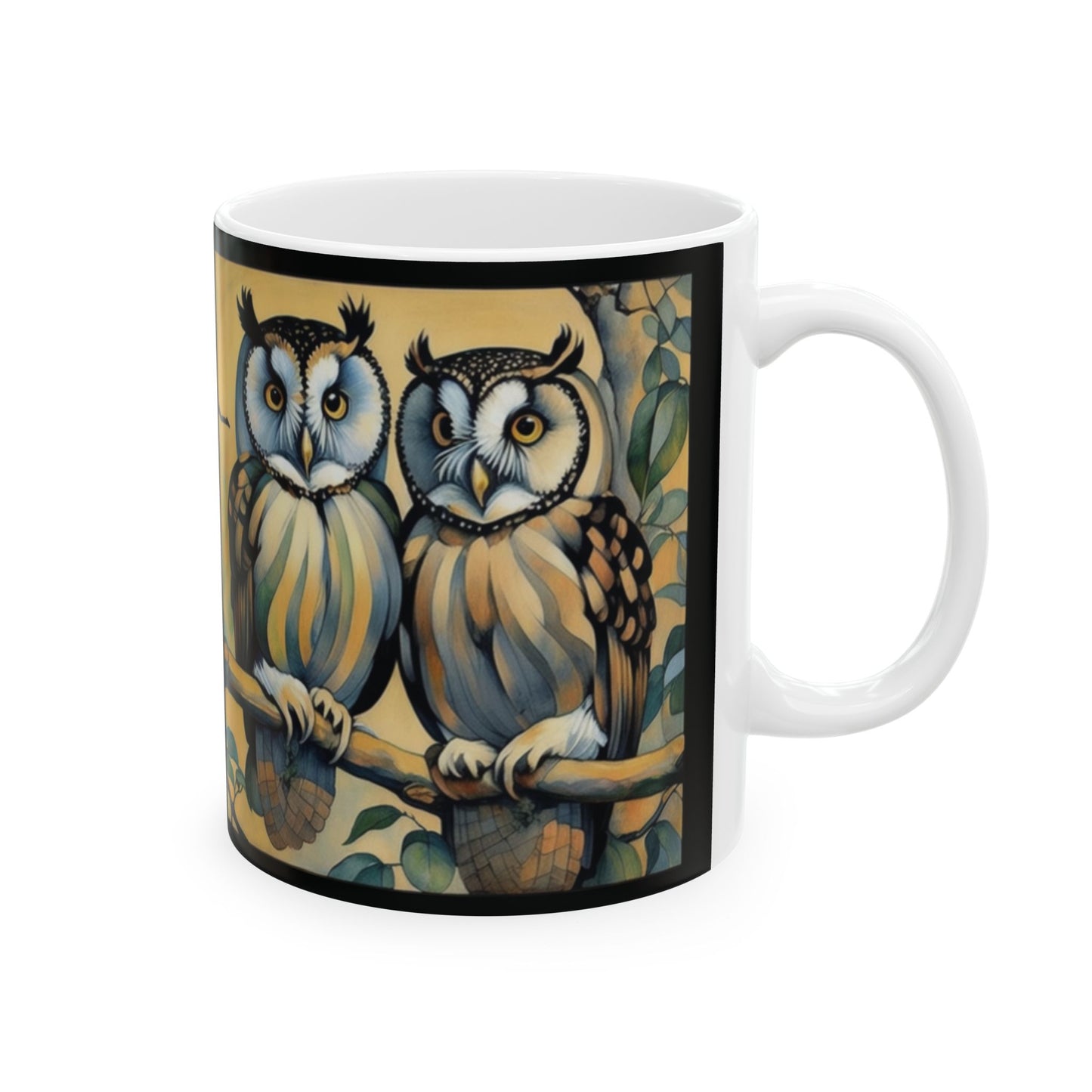 Owls Coffee Mug Tea Ceramic Cup 11oz