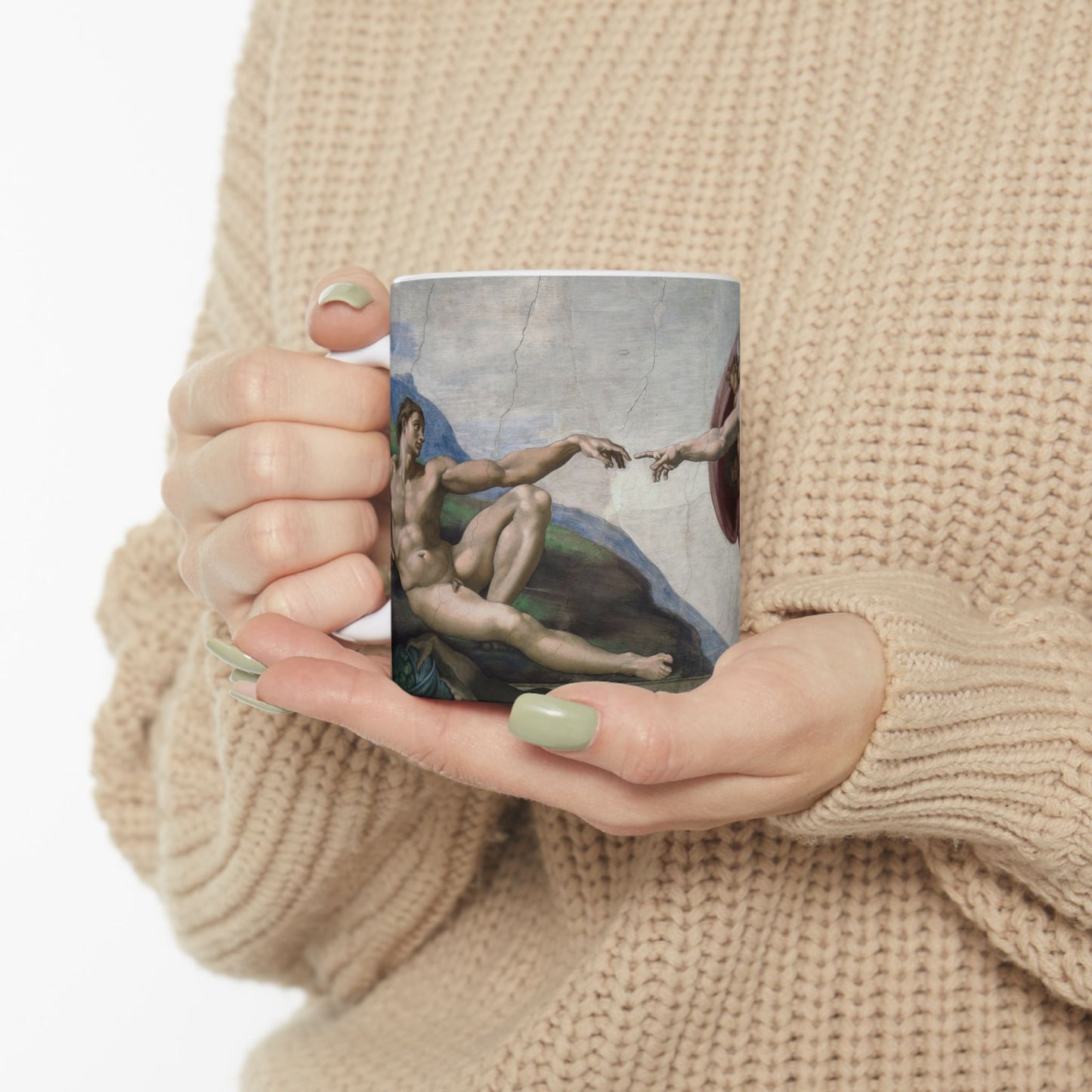 Creation Of Adam Ceramic Coffee Mug 11oz Michelangelo Renaissance Art Mug