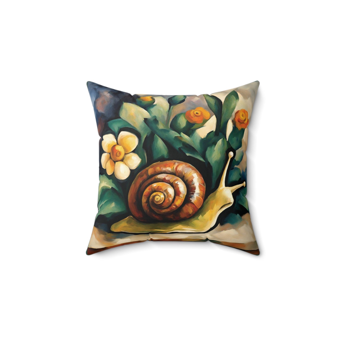 Snail Art Faux Suede Square Throw Pillow for Couch Sofa Bed