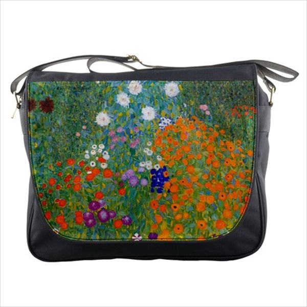 Flower Garden Messenger Bag Gustav Klimt Art
