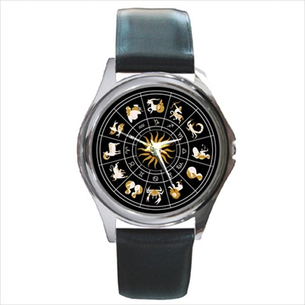 Horoscope Signs Art Watch Round Unisex Wristwatch