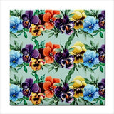 Pansies Flowers Pattern Ceramic Tile Backsplash Art