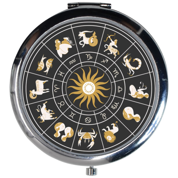 Horoscope Astrology Signs Purse Mirror Compact