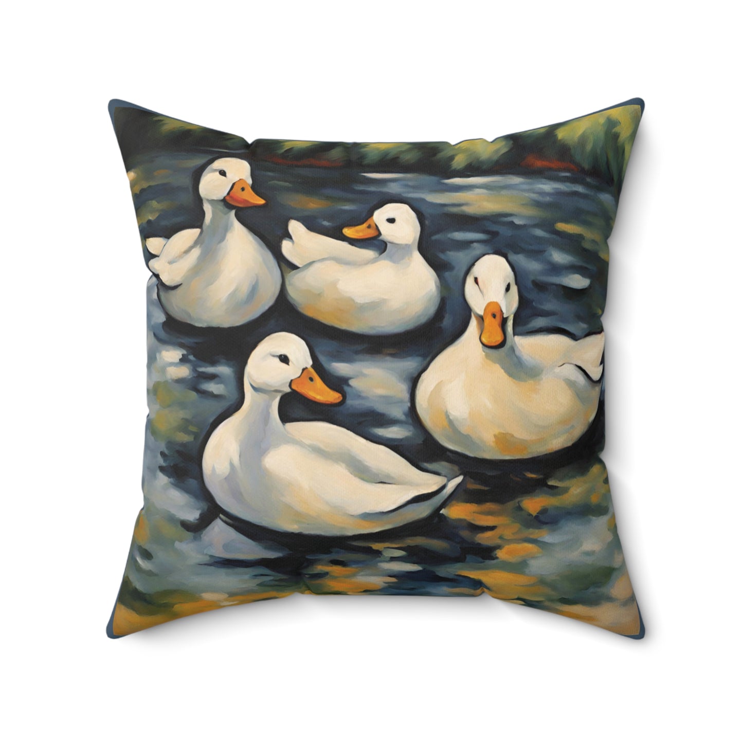 Ducks Art Faux Suede Square Throw Pillow for Couch Sofa Bed