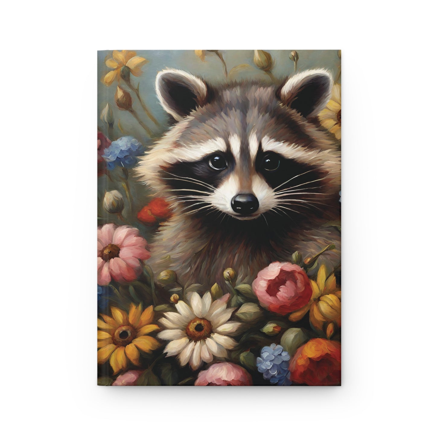 Raccoon Flower Art Hardcover Journal Notebook Matte 75 Sheets 5.75x8 inches Paper products