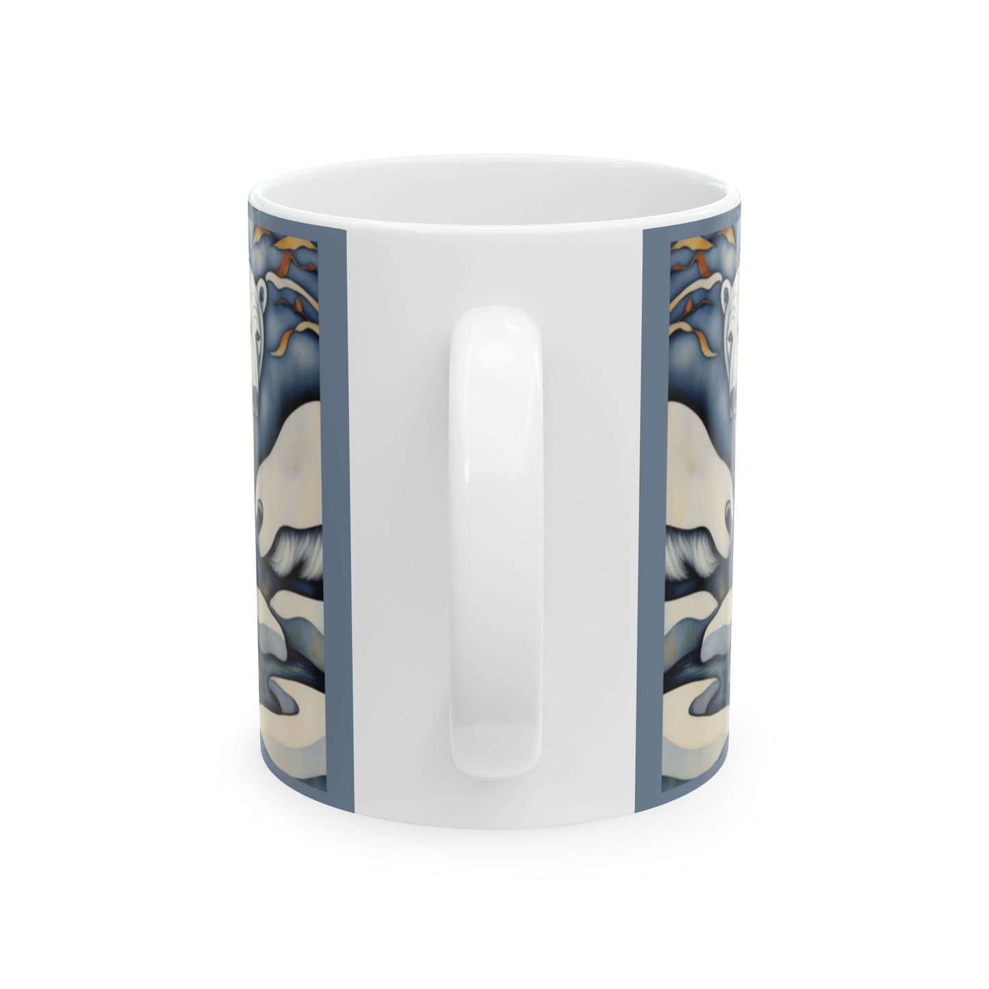 Polar Bear Ceramic Mug, Arctic Animal Coffee Cup, Wildlife Lover Gift, Nature Art Drinkware, Christmas Stocking Stuffer, Hot Cocoa Lover