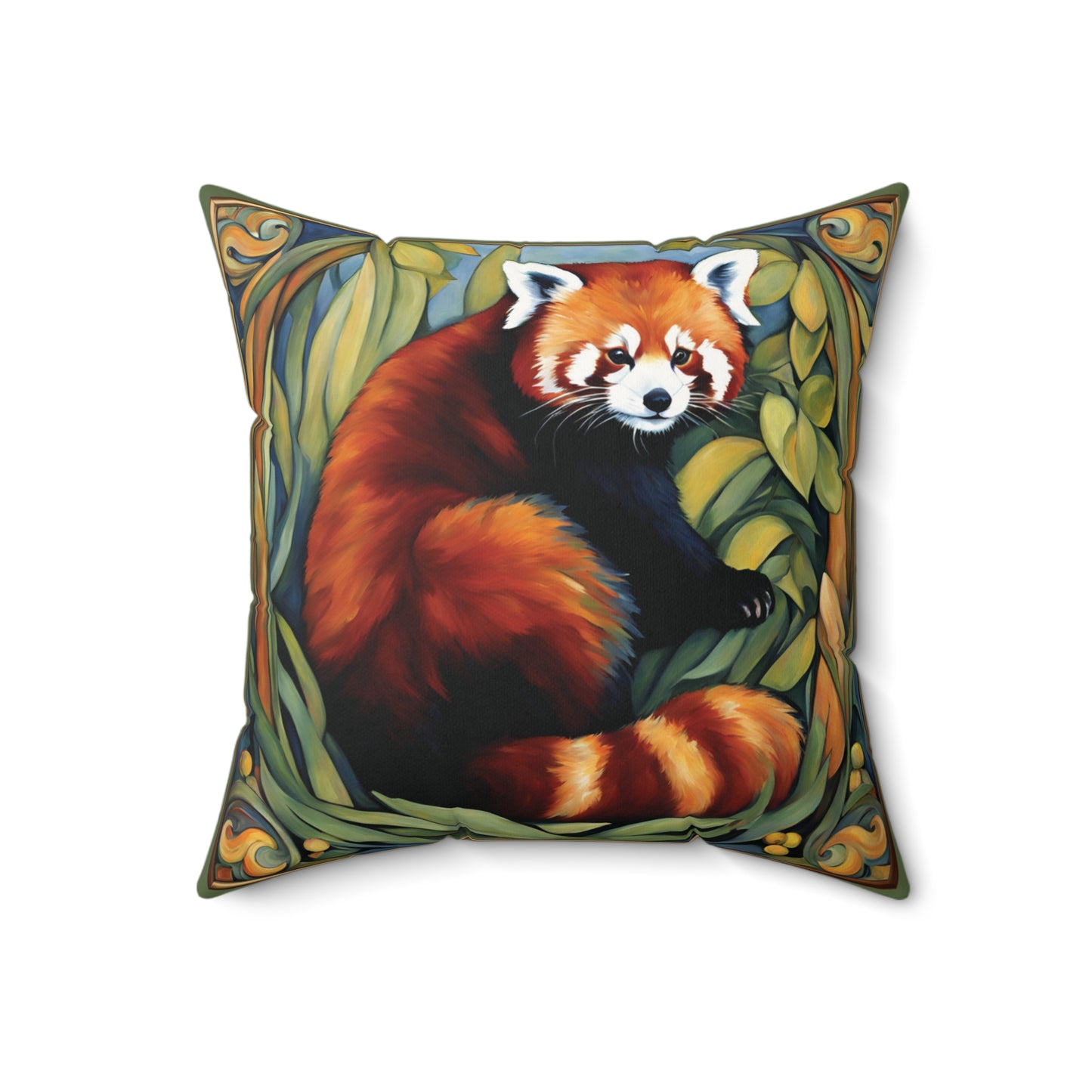 Red Panda Art Faux Suede Square Throw Pillow for Couch Sofa Bed