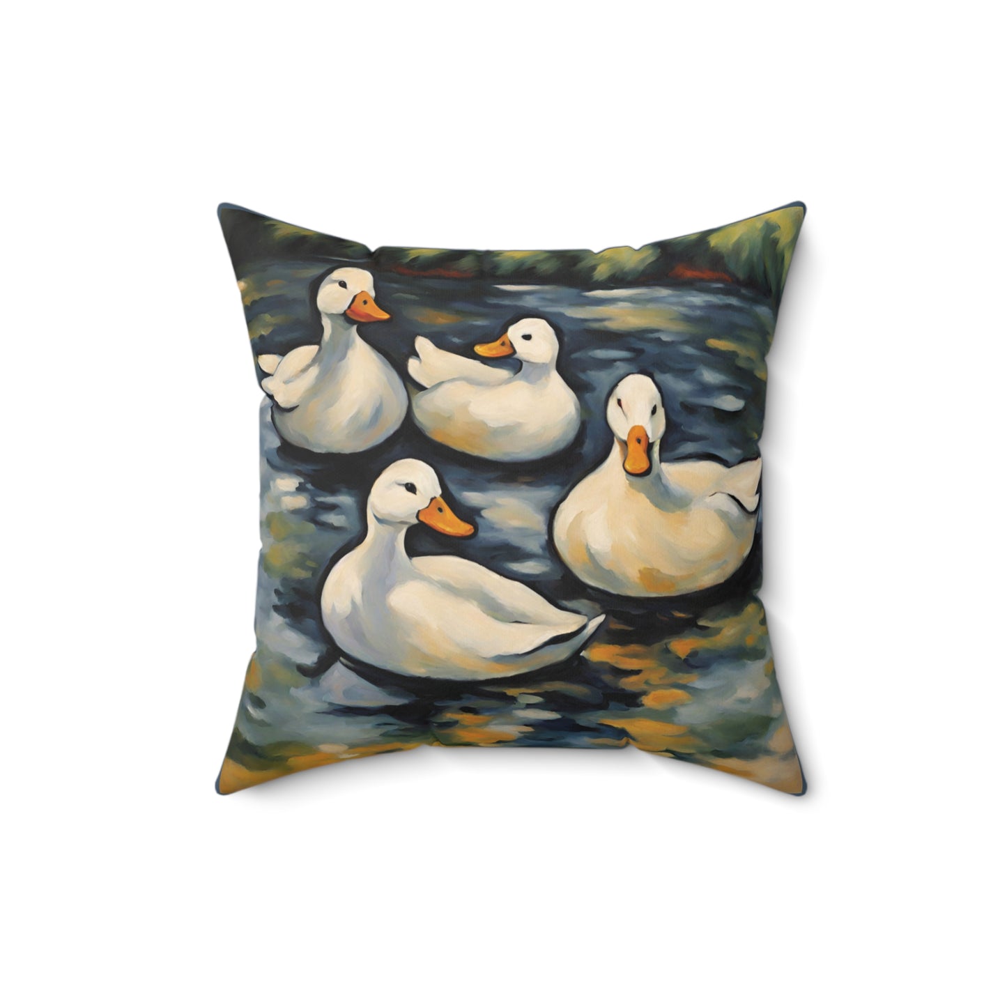 Ducks Art Faux Suede Square Throw Pillow for Couch Sofa Bed