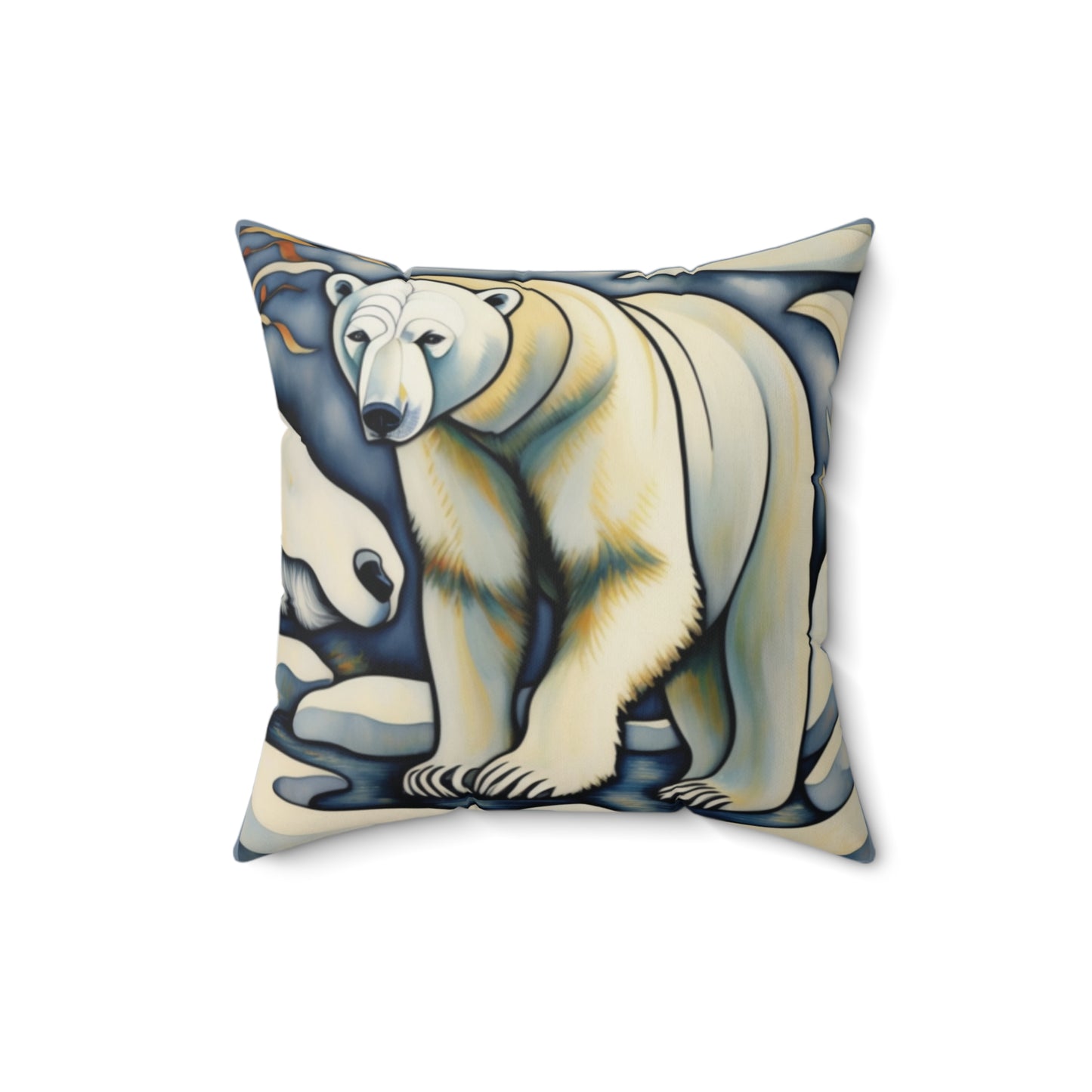 Polar Art Faux Suede Square Throw Pillow for Couch Sofa Bed