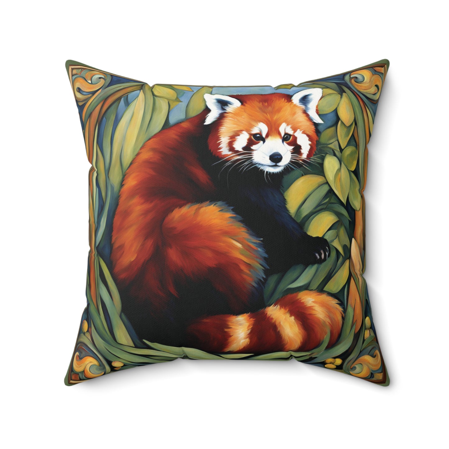Red Panda Art Faux Suede Square Throw Pillow for Couch Sofa Bed