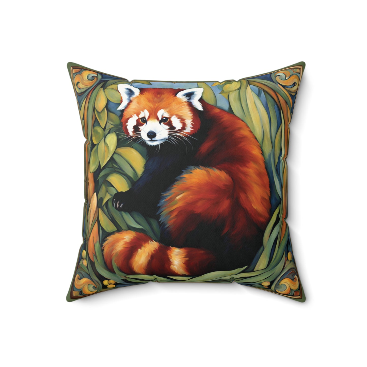 Red Panda Art Faux Suede Square Throw Pillow for Couch Sofa Bed