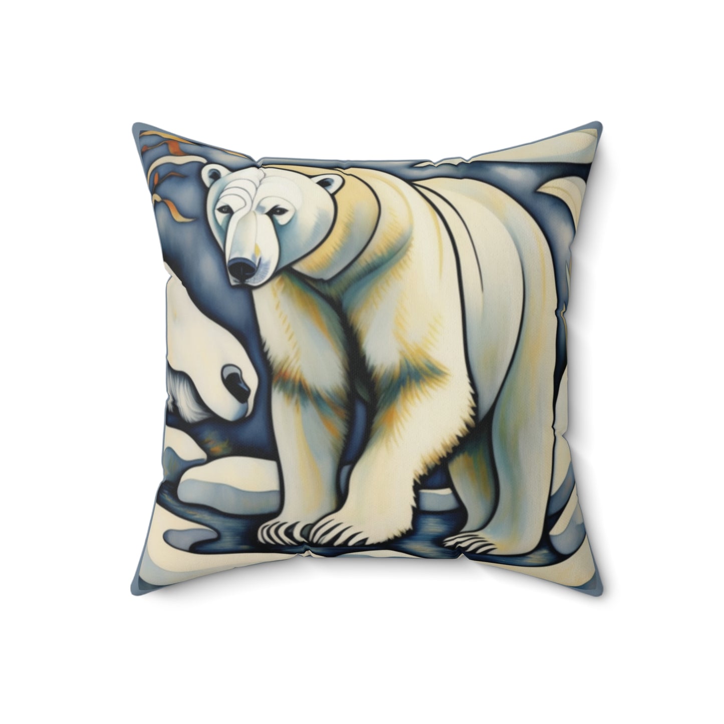 Polar Art Faux Suede Square Throw Pillow for Couch Sofa Bed