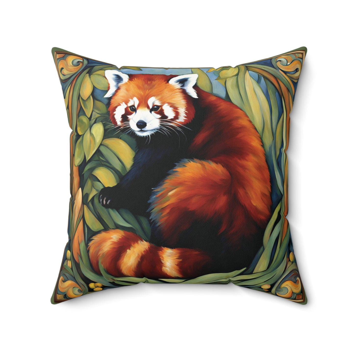 Red Panda Art Faux Suede Square Throw Pillow for Couch Sofa Bed