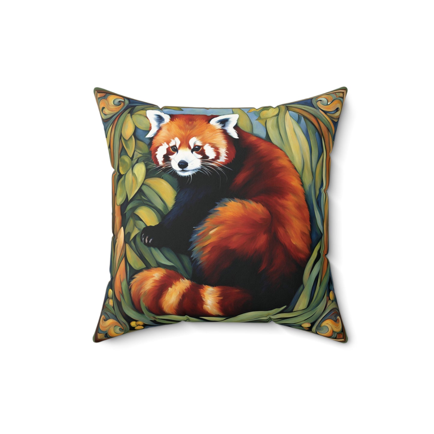 Red Panda Art Faux Suede Square Throw Pillow for Couch Sofa Bed