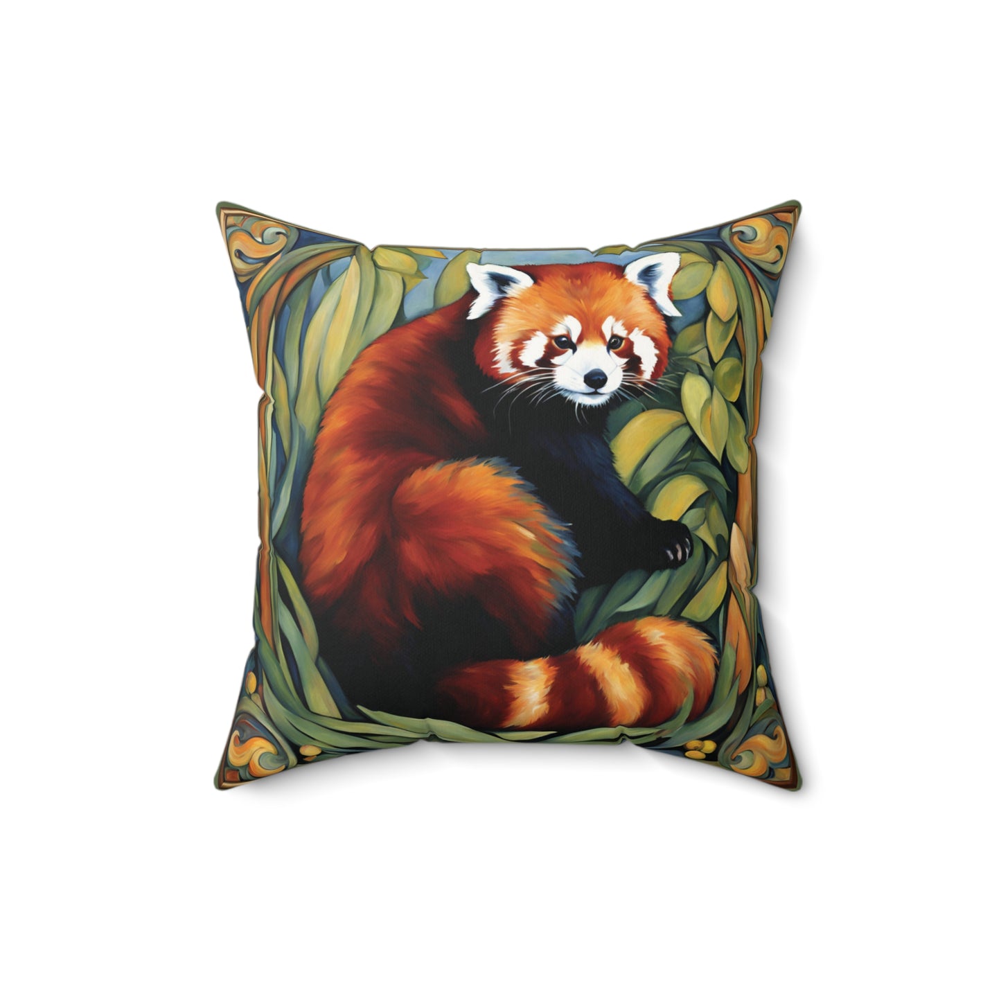 Red Panda Art Faux Suede Square Throw Pillow for Couch Sofa Bed