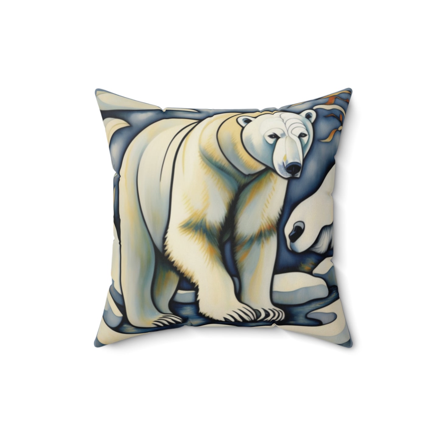 Polar Art Faux Suede Square Throw Pillow for Couch Sofa Bed