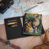 Tabby Cat Art Passport Cover Travel ID Holder