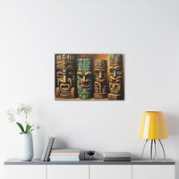 Tiki Statues Canvas Wall Art 30 by 20 Inch