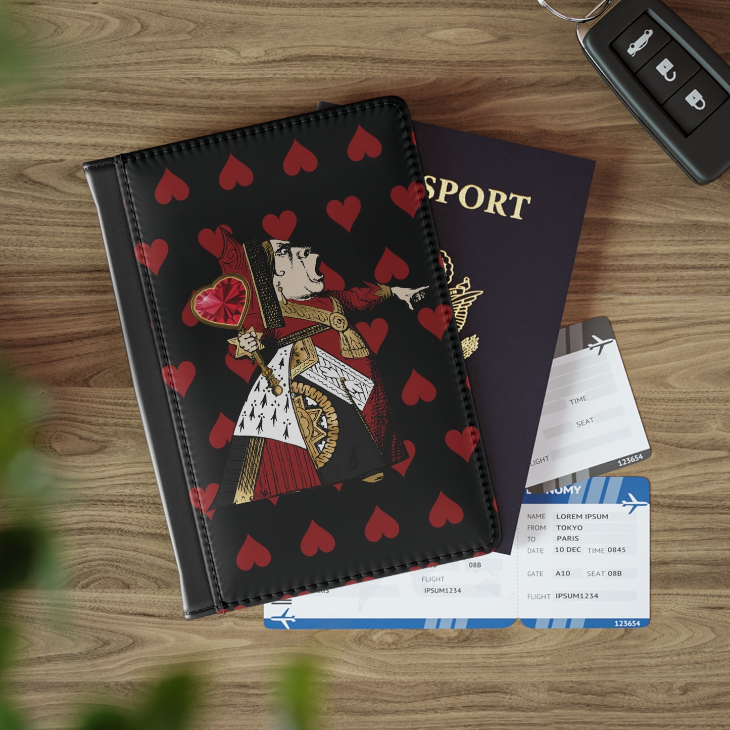 Queen Of Hearts Passport Cover Travel ID Holder Handbag & Wallet Accessories