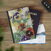 Pansies Passport Cover Travel ID Holder Flower Art