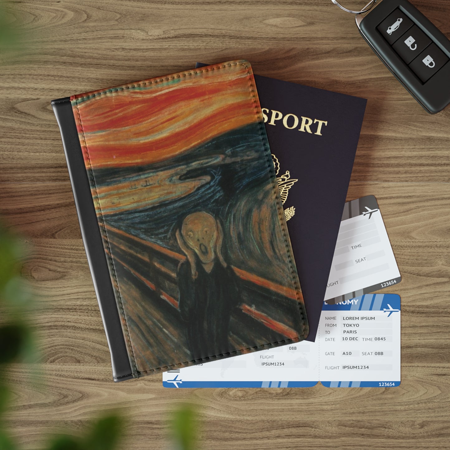 The Scream Passport Cover Travel ID Holder Handbag & Wallet Accessories