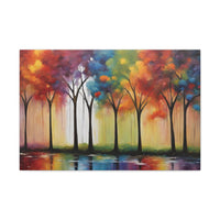 Rainbow Trees Canvas 30 by 20 Inch Wall Art