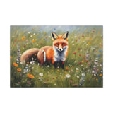 Fox and Wildflowers Canvas Wall Art 30 by 20 Inch