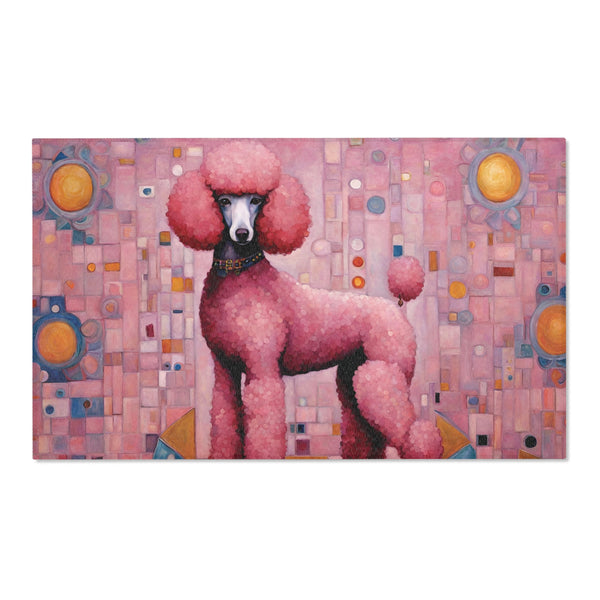 Pink Poodle Art Area Rug 36x60 inches