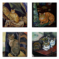 Cats Suzanne Valadon Ceramic Tile Art Set Of 4 Decorative Backsplash Tiles