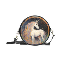 Unicorn Art Nouveau Purse Round PU Leather