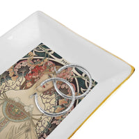 Reverie Female Art Nouveau Ceramic Jewelry Tray