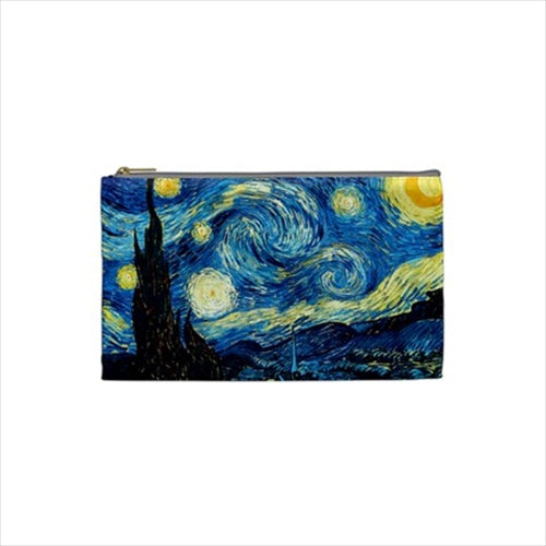 Starry Starry Night Vincent Van Gogh Art Cosmetic Trinket Zippered Pouch Bag