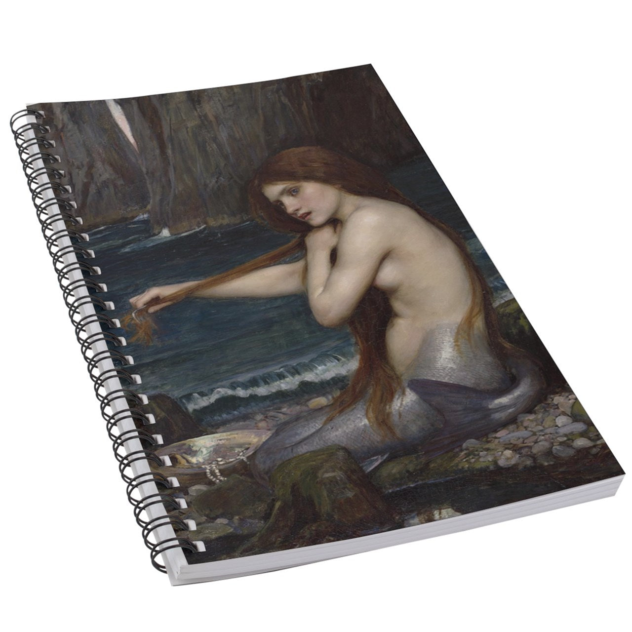 Mermaid John William Waterhouse Fine Art 50 Page Lined Spiral Notebook Notebook