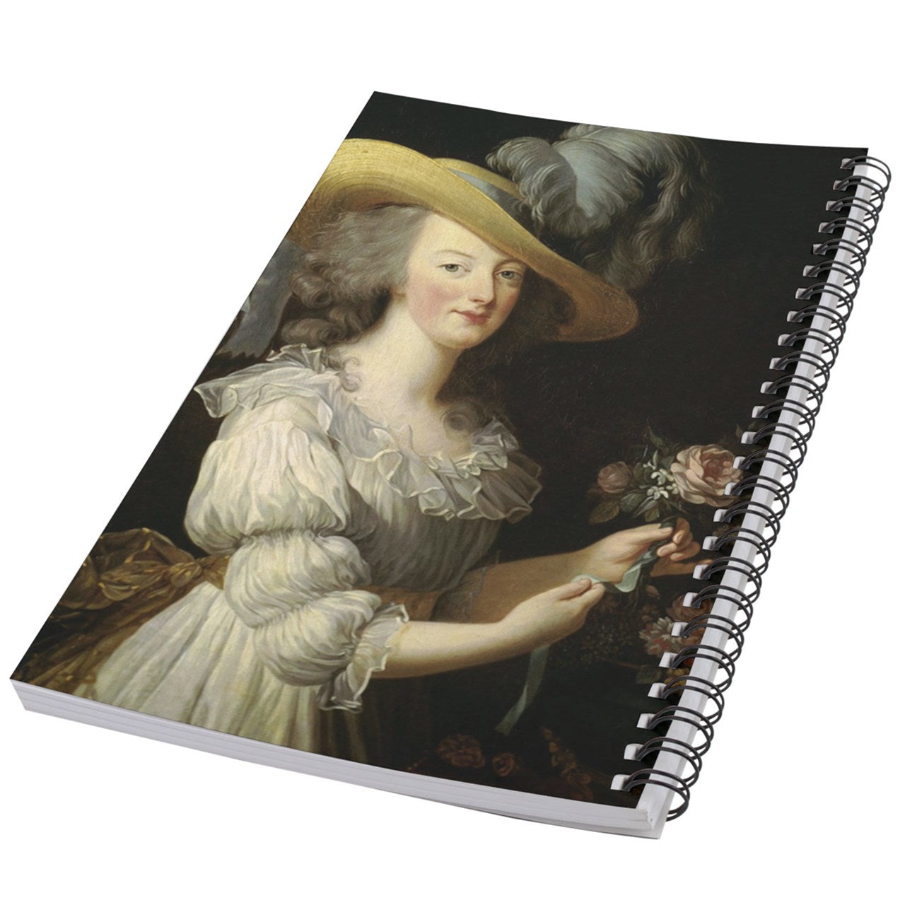 Queen Marie Antoinette Portrait Art 50 Page Lined Spiral Notebook Notebook