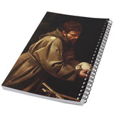 Saint Francis In Prayer Caravaggio Art 50 Page Lined Spiral Notebook