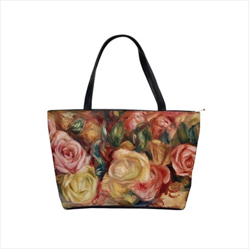 Roses Renoir Flower Floral Art Shoulder Bag