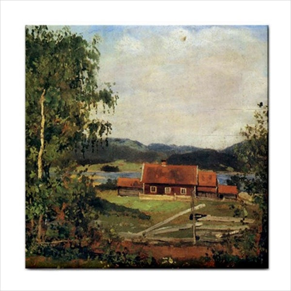 Landscape Maridalen by Oslo Edvard Munch Decorative Ceramic Tile